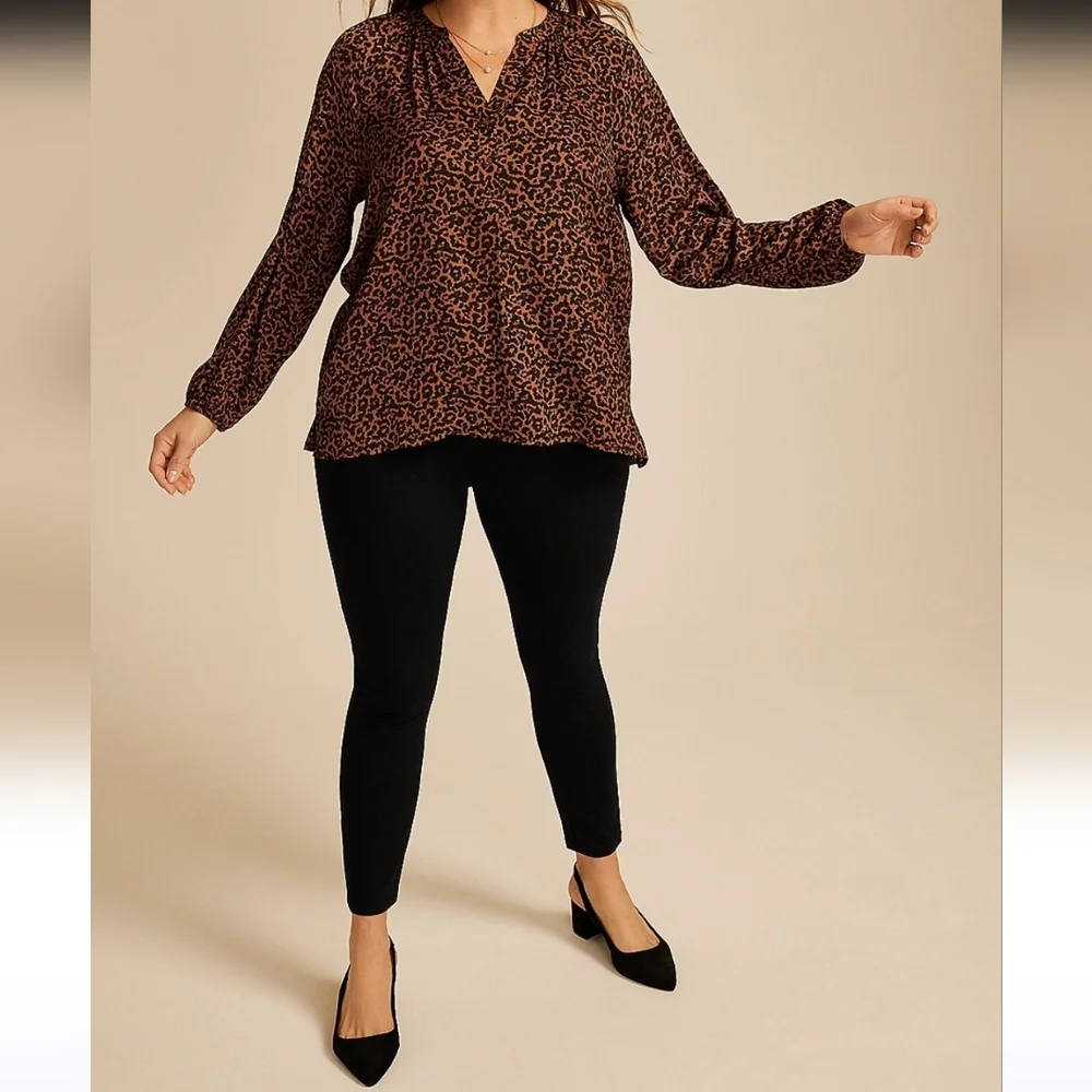 Maurices Black 18W Wide Elastic Waistband Pull-On Ankle Pants 2327-CB